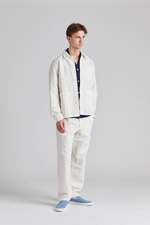Norse Projects Julian Cotton Linen Overshirt Kit White-2