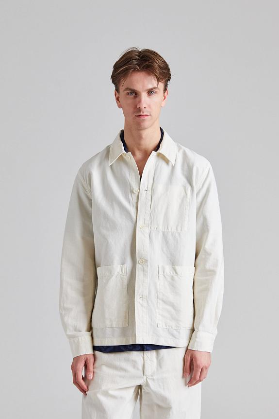 Norse Projects Julian Cotton Linen Overshirt Kit White-4