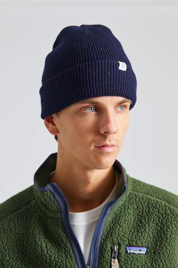 Norse Projects Merino Lambswool Beanie Dark Navy