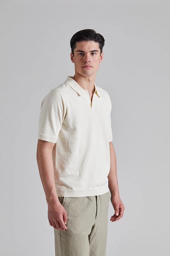 Norse Projects Leif Cotton Linen Polo Kit White-1