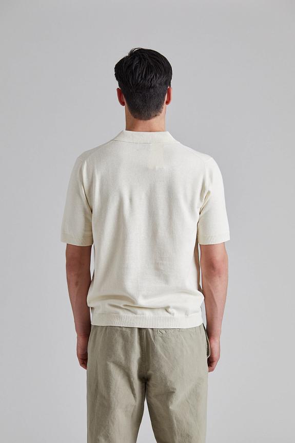 Norse Projects Leif Cotton Linen Polo Kit White-2