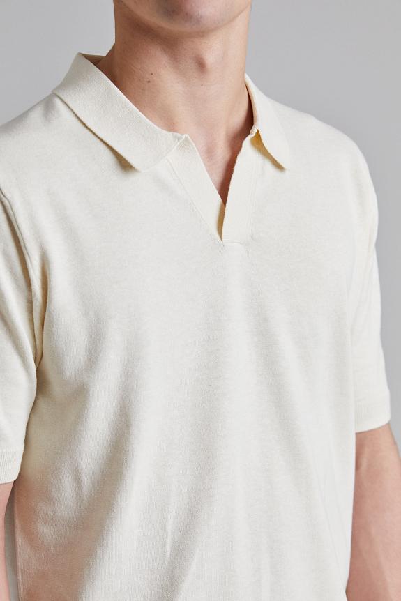 Norse Projects Leif Cotton Linen Polo Kit White-3