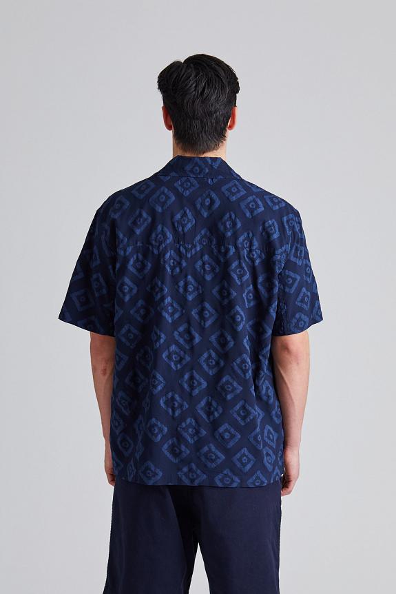 Norse Projects Mads Batik SS Shirt Dk Navy-2