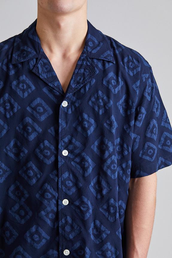 Norse Projects Mads Batik SS Shirt Dk Navy-3