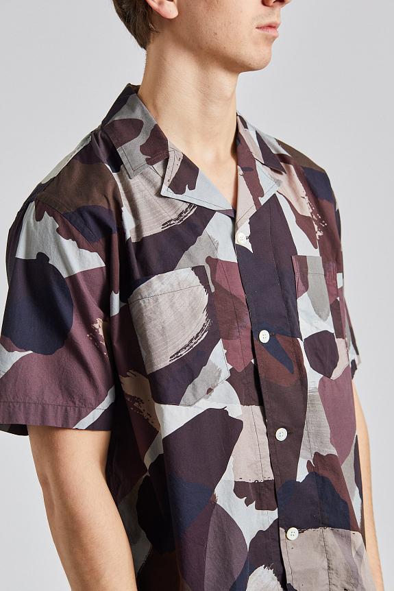 Norse Projects Mads Relaxed Camo Shirt SS Espresso 