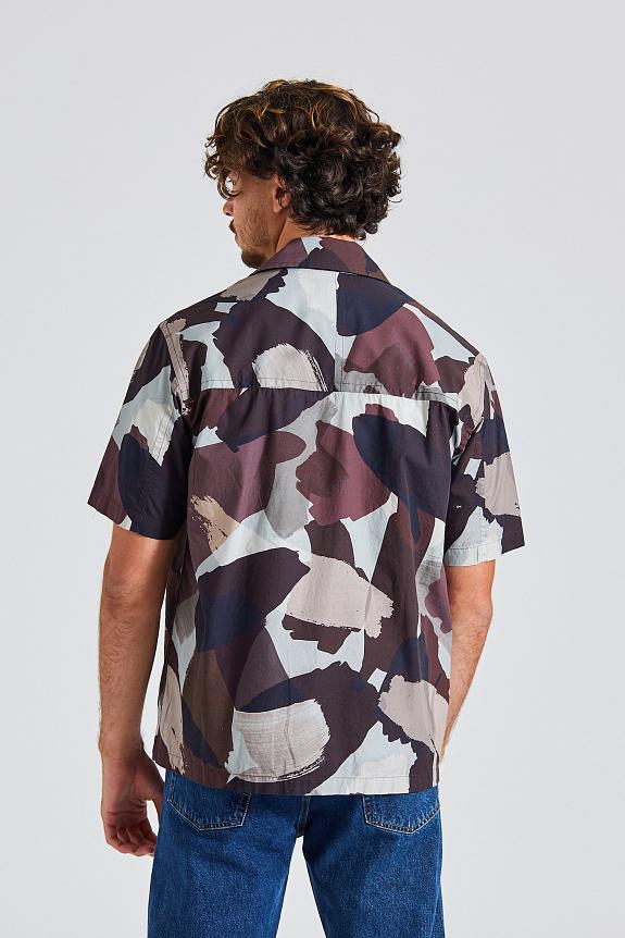 Mads Relaxed Camo Shirt SS Espresso-2