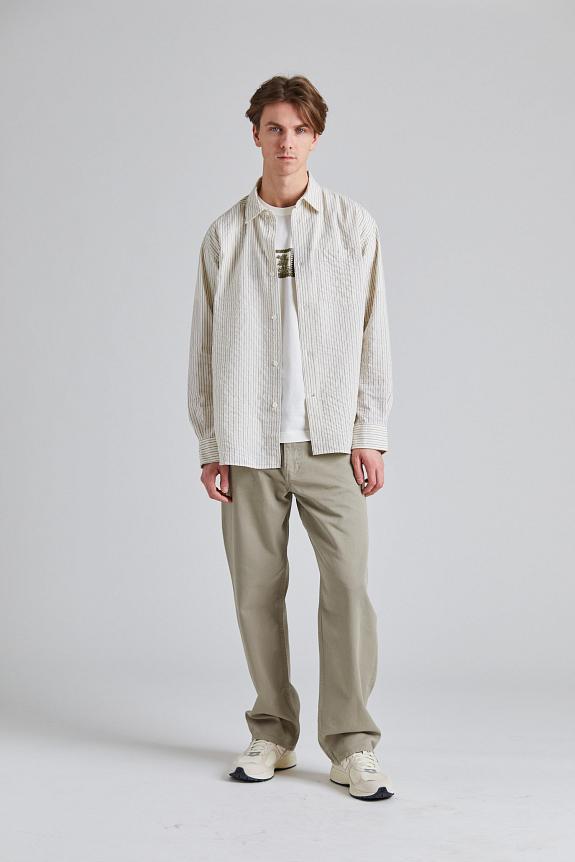 Norse Projects Mo Oversized Striped Shirt Chestnut