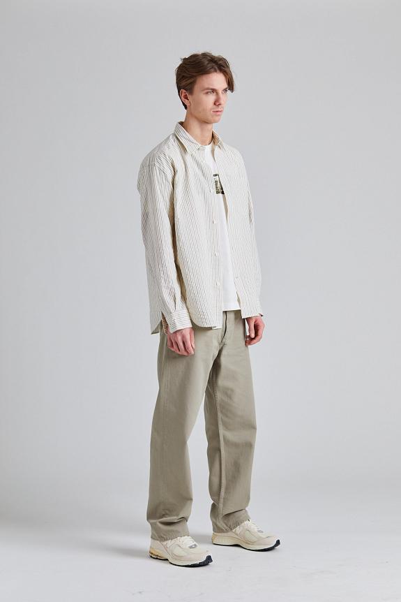 Norse Projects Mo Oversized Striped Shirt Chestnut-2