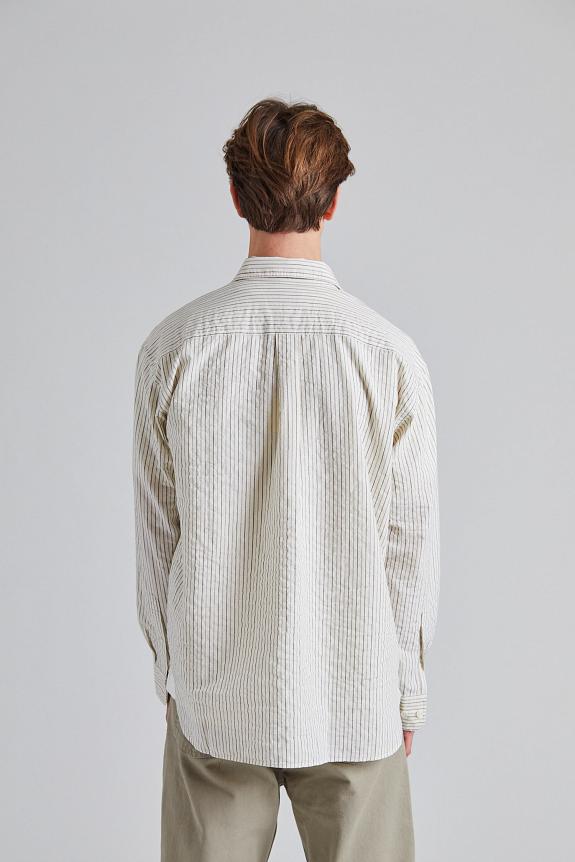 Norse Projects Mo Oversized Striped Shirt Chestnut-1