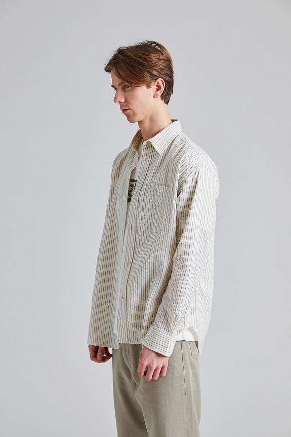 Norse Projects Mo Oversized Striped Shirt Chestnut-3