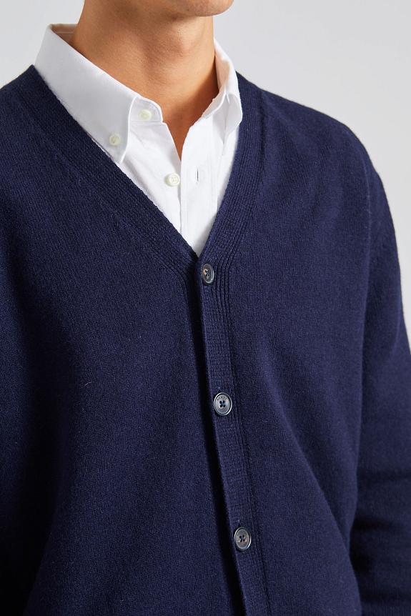 Norse Standard Merino Lambswool Cardigan Dark Navy