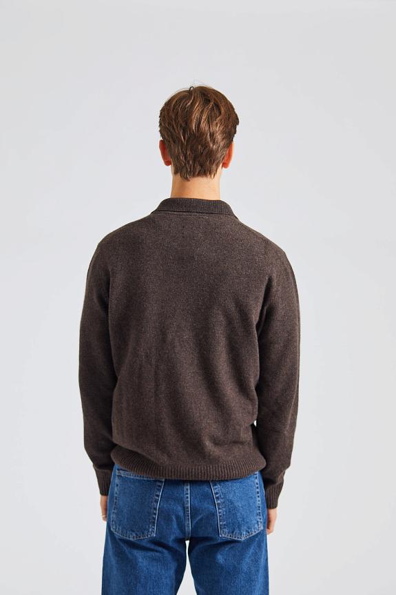 Norse Projects Norse Standard Merino Lambswool Polo Heathland Brown-1