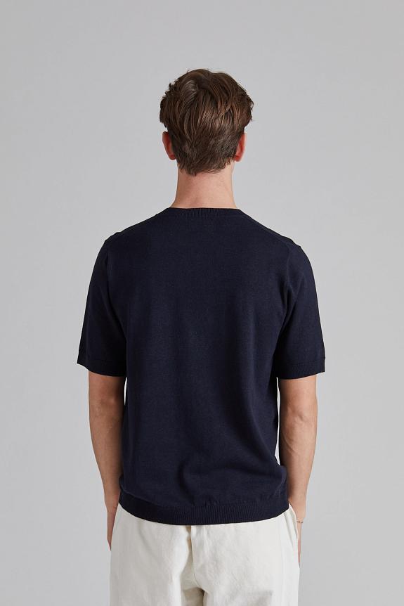 Norse Projects Rhys Cotton Linen T-Shirt Dk Navy-1