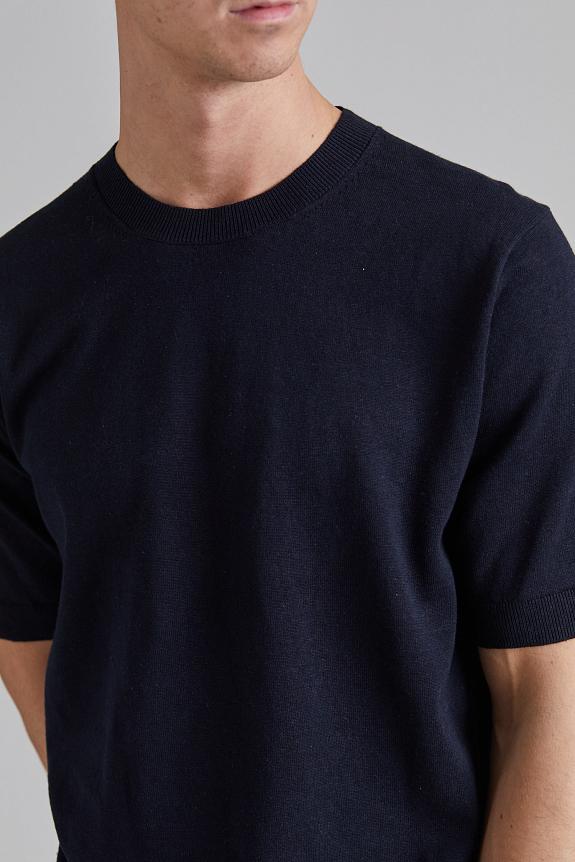 Norse Projects Rhys Cotton Linen T-Shirt Dk Navy-2