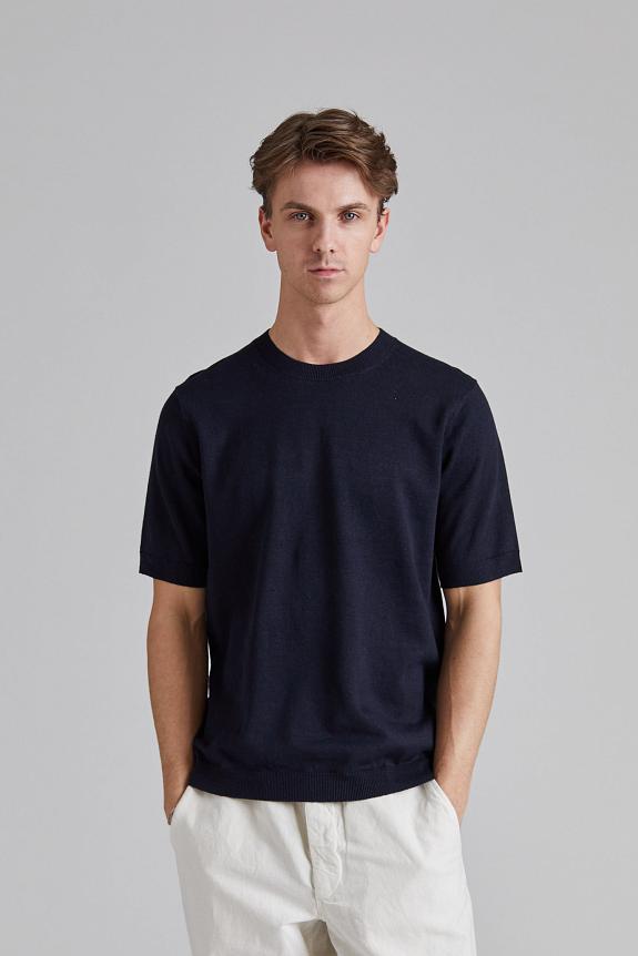 Norse Projects Rhys Cotton Linen T-Shirt Dk Navy