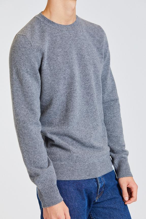 Norse Projects Sigfred Merino Lambswool Sweater Grey Melange-1