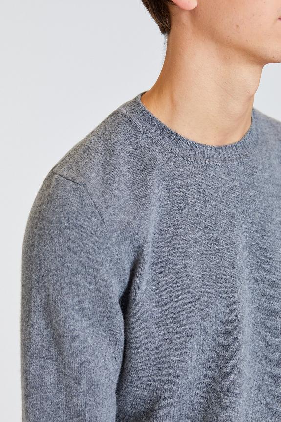Norse Projects Sigfred Merino Lambswool Sweater Grey Melange-3