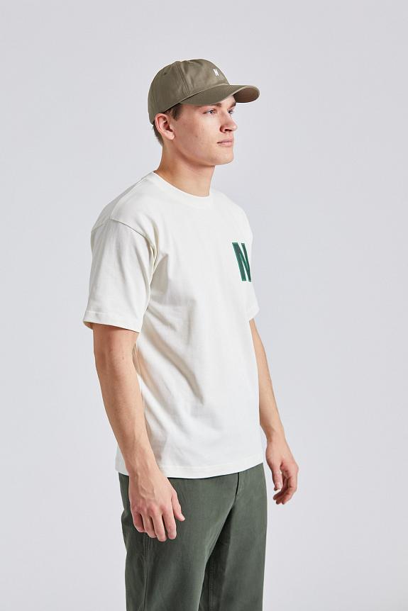 Norse Projects Simon Loose Organic Heavy Jersey Large N T-Shirt Ecru