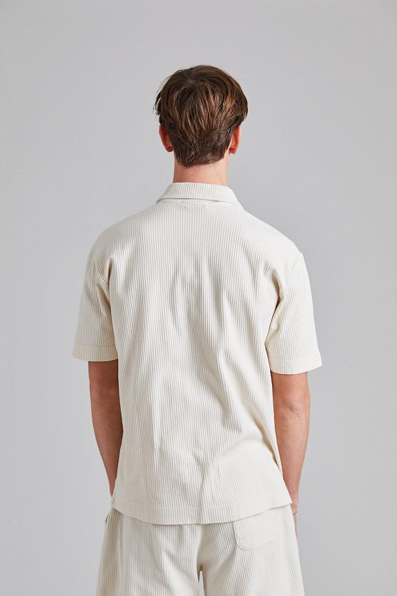 Onesto Rib Jersey Bowling Shirt Off White-3