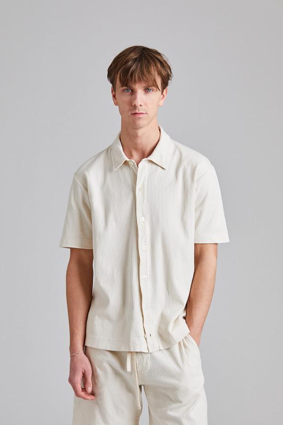 Onesto Rib Jersey Bowling Shirt Off White-1