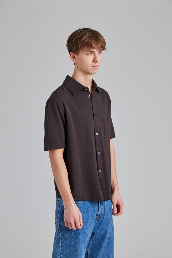 OUR LEGACY Analog Shirt Deep Brown Piquet-1