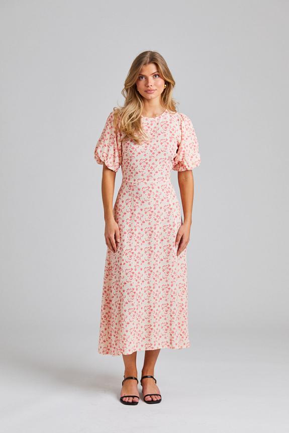 Once Untold Athilda Dress Cream Pink Flower 