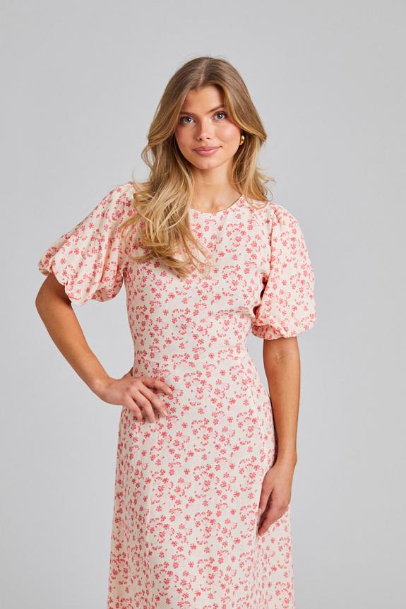 Once Untold Athilda Dress Cream Pink Flower 