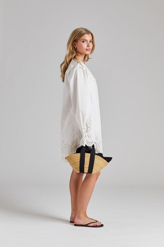 Once Untold Bea Shirt Dress White-3