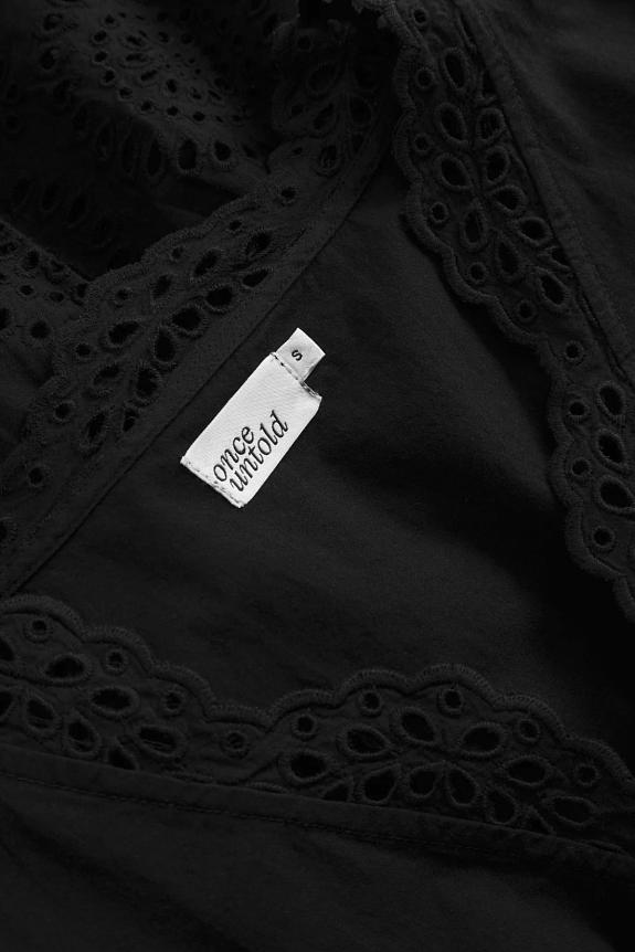 Once Untold Bea V-Neck Blouse Black 