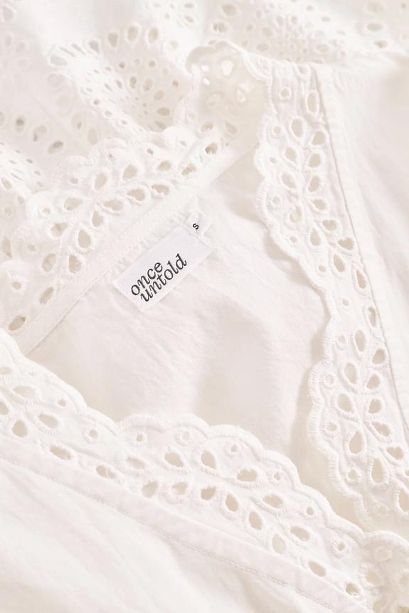 Once Untold Bea V-Neck Blouse White 