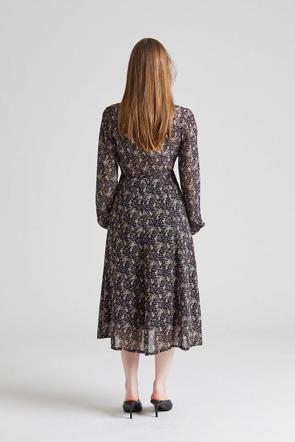 Once Untold Estelle Wrap Dress Brown Wild Flower 