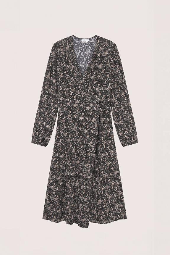 Once Untold Estelle Wrap Dress Brown Wild Flower 