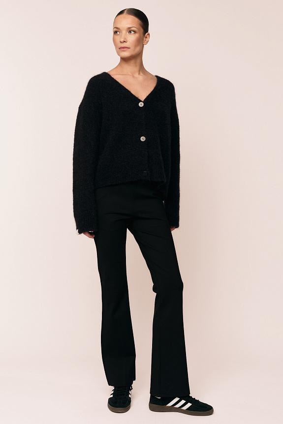 Once Untold Astrid V Neck Cardigan Black