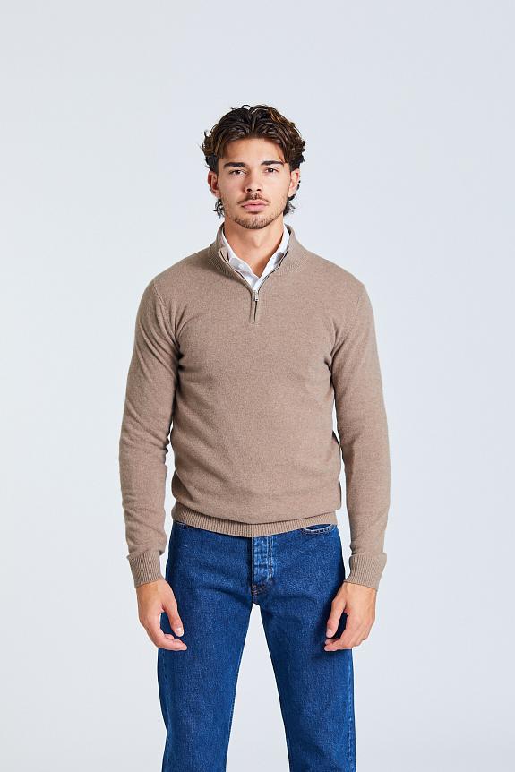 Onesto 1/2 Zip Merino Cash Beige Mel