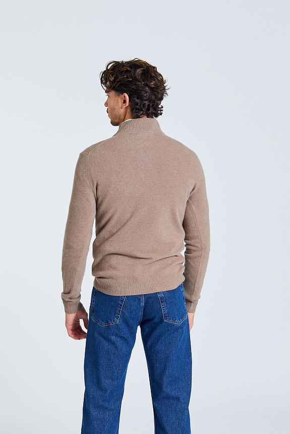 Onesto 1/2 Zip Merino Cash Beige Mel-2