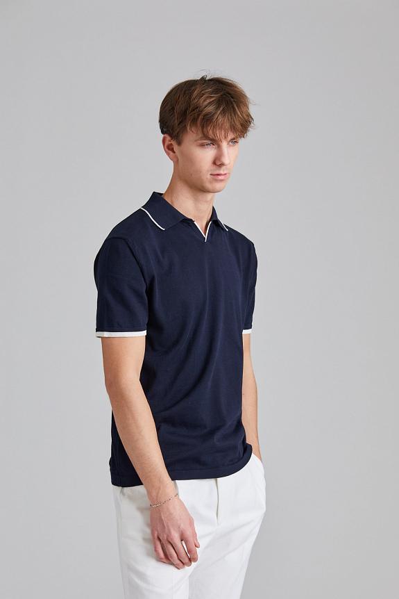 Onesto Contrast Polo Shirt Blue-1