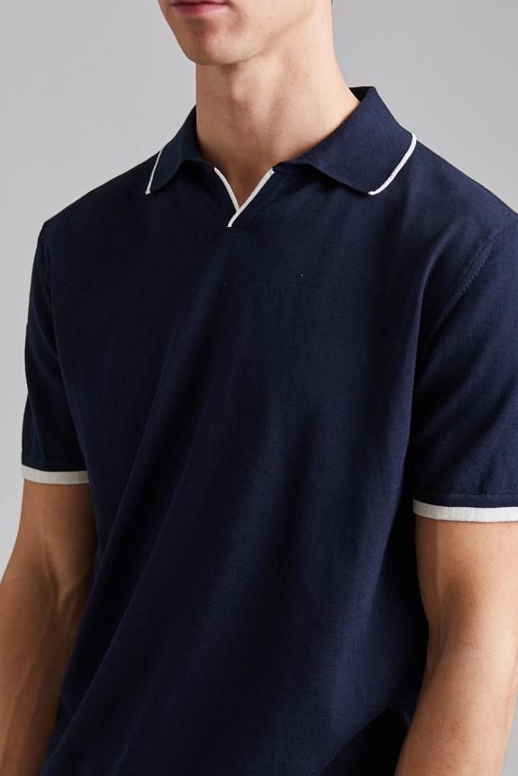 Onesto Contrast Polo Shirt Blue-3