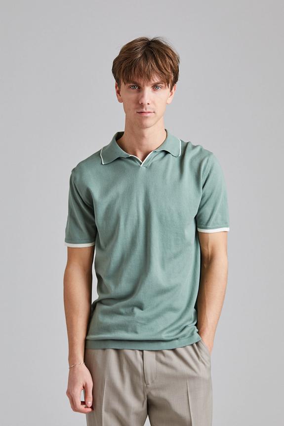 Onesto Contrast Polo Shirt Salvia