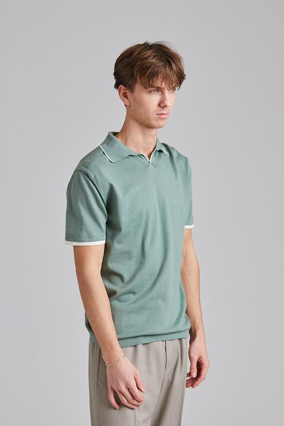 Onesto Contrast Polo Shirt Salvia-1