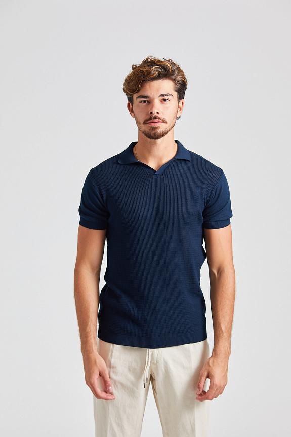 Onesto Knitted Polo Shirt Navy