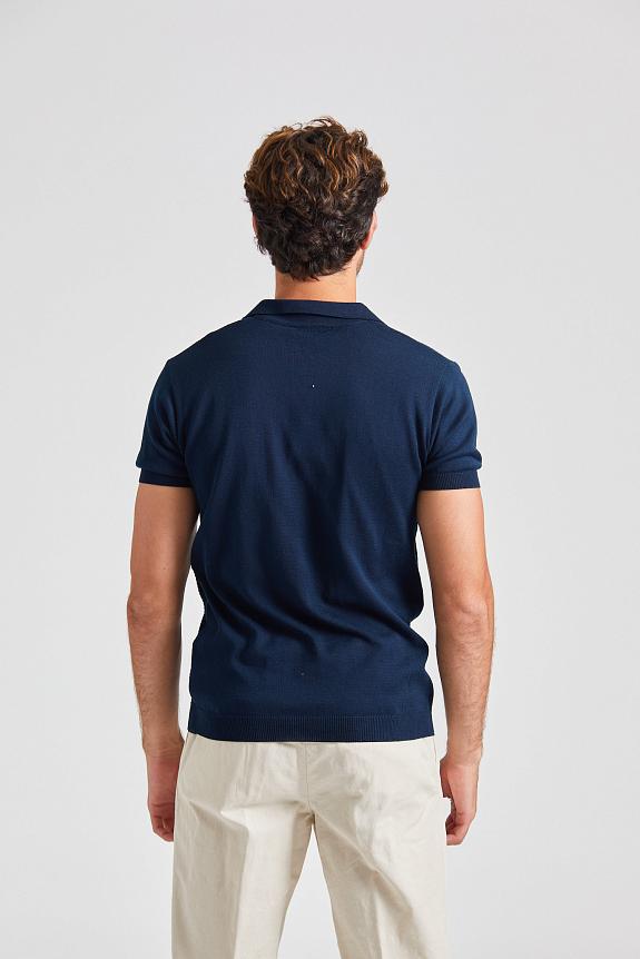 Onesto Knitted Polo Shirt Navy-2