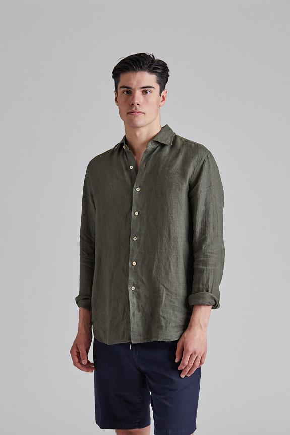 Onesto Linen Shirt Dk. Green-1