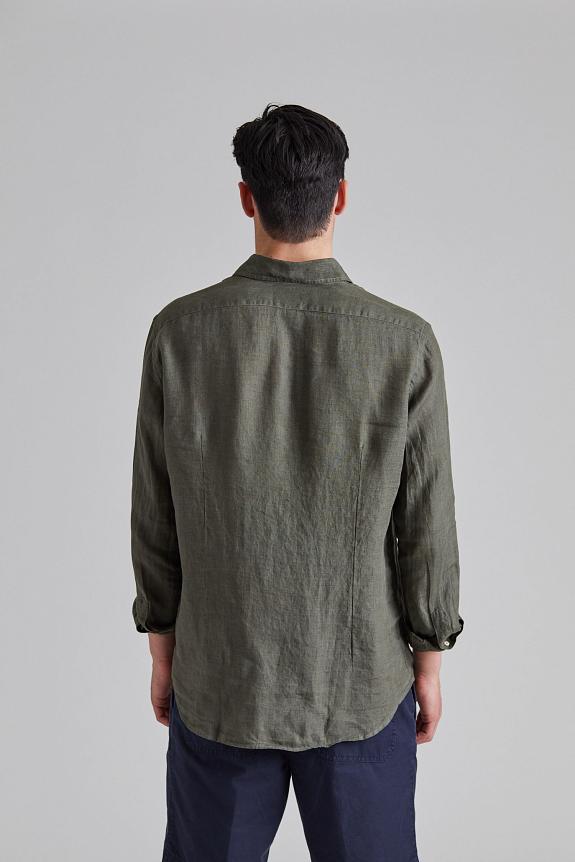 Onesto Linen Shirt Dk. Green-3