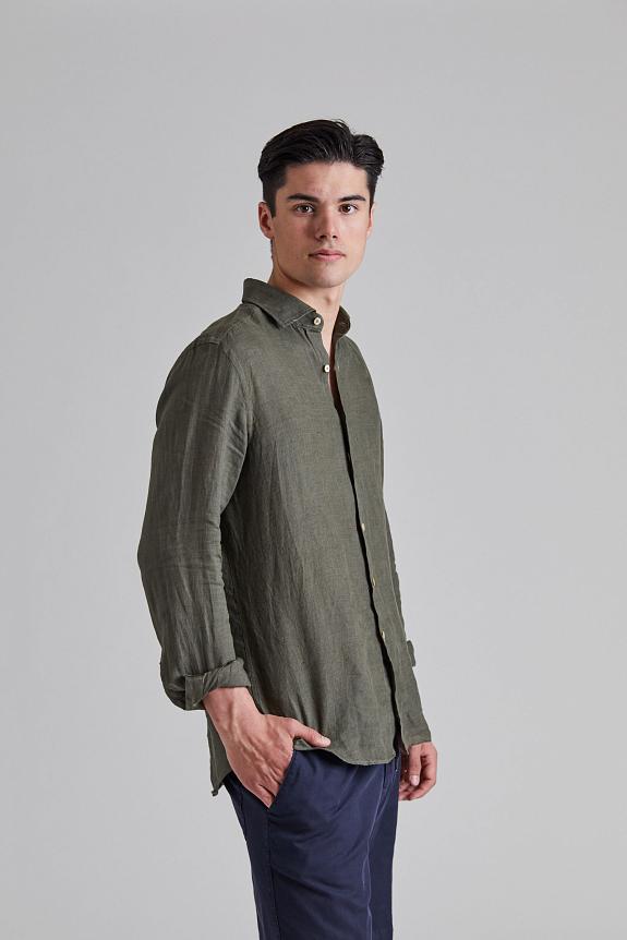 Onesto Linen Shirt Dk. Green-2