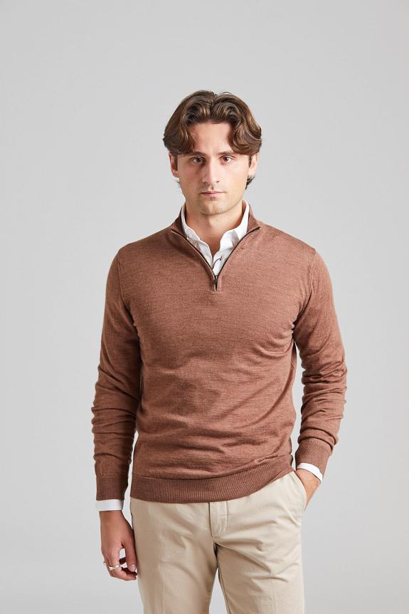 Onesto Merino Extrafine Half Zip Tabacco