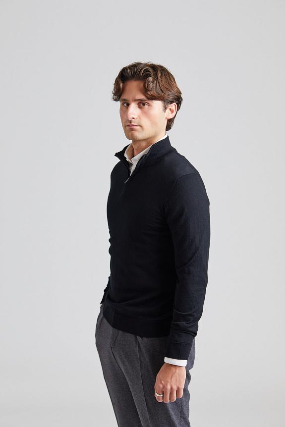 Onesto Merino Extrafine Half Zip Black-2