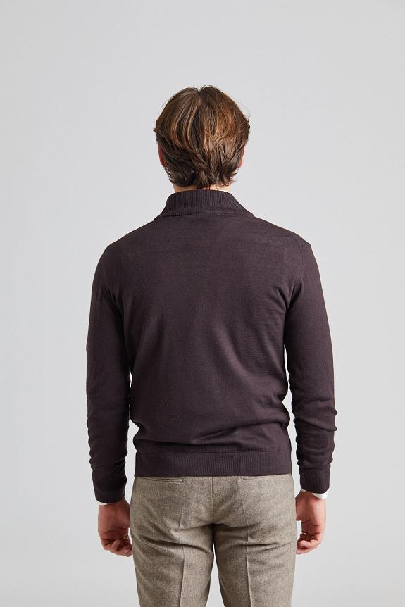 Onesto Merino Extrafine Half Zip Dark Brown-1