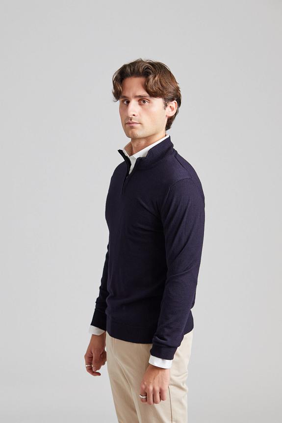 Onesto Merino Extrafine Half Zip Navy-2