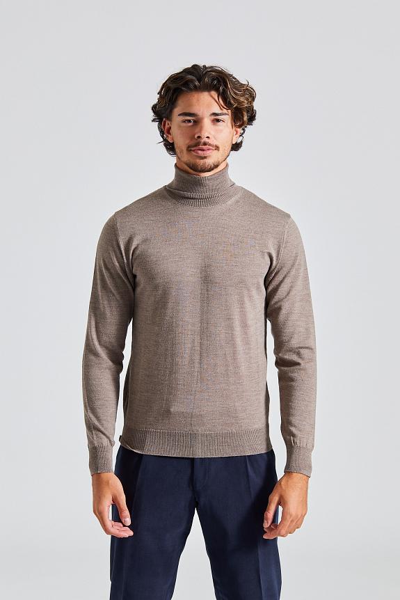 Onesto Merino Høy Hals Beige Mel