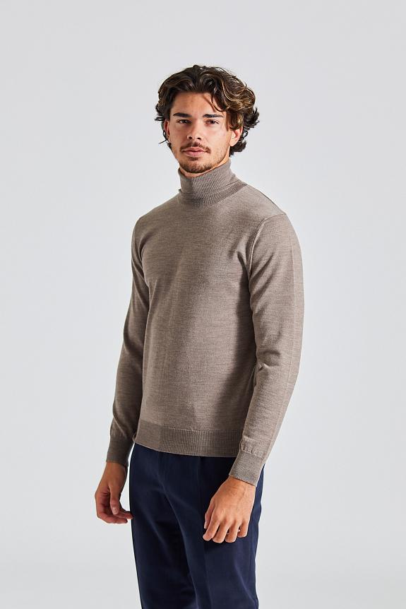 Onesto Merino Høy Hals Beige Mel-2